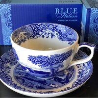 Blue Italian Jumbo Cup & Saucer – Cassandra's Kitchen