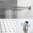 12 Inch Square Shower System In Brushed Nickel - Adjustable Slide Bar, Rainfall Head With -Balanced Valve & Handheld Aspect