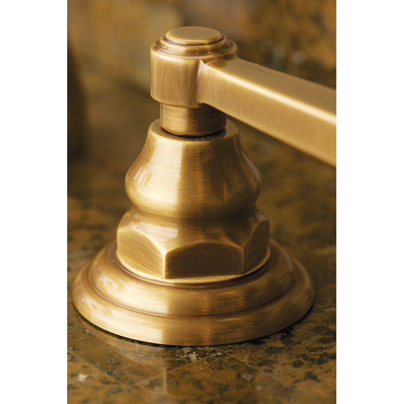 Astor Widespread Bathroom Faucet with Drain Assembly, Antique Brass