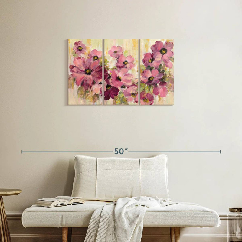 Harnek Pink And Green Bloom, 20" H x 33" W