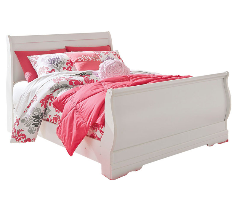 Lit-bateau Gambrill Anarasia, Lit double, Blanc