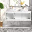 Meuble-lavabo flottant moderne (qui doit inclure à la fois un meuble-lavabo et un lavabo) avec rangement, contreplaqué blanc brillant