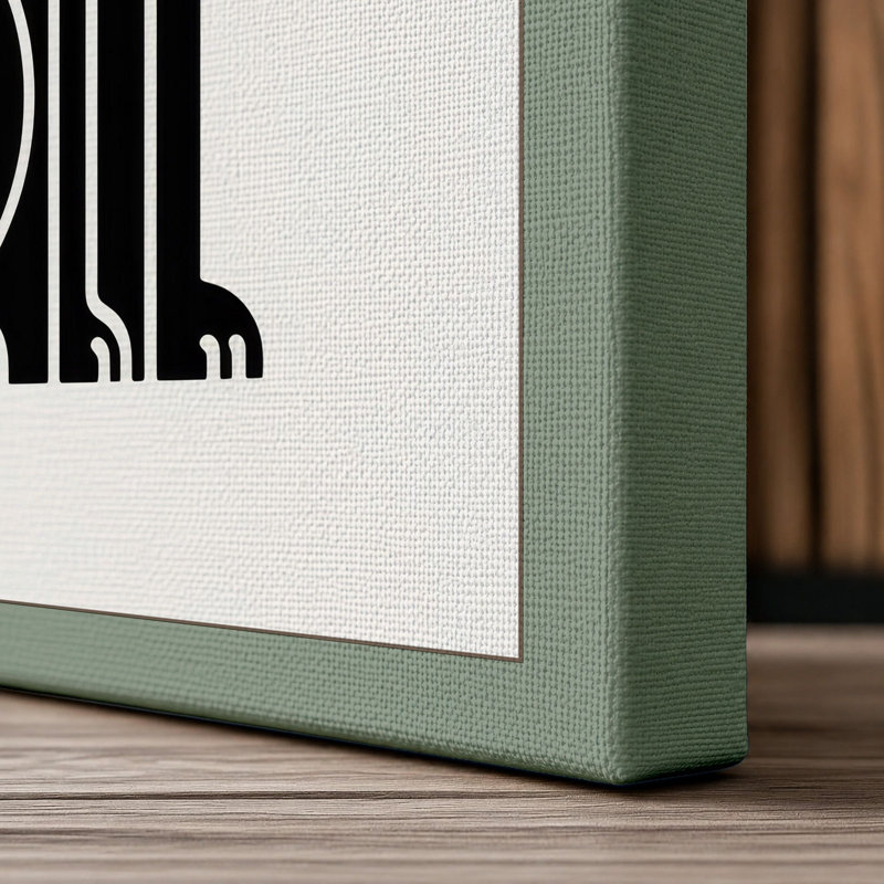 Cat Geometric - Wrapped Canvas, 30x20 - 76.2 x 50.8 cm, Sage Border