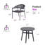 Ensemble de conversation en rotin 3 pièces, 2 chaises avec table, gris