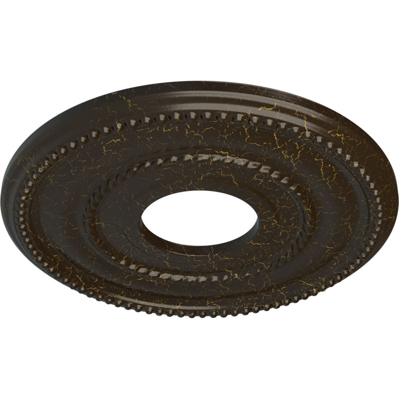 Médaillon de plafond H 12,125 po x l 12,125 po x P 0,75 po Valeriano, Craquelure pierre de foyer