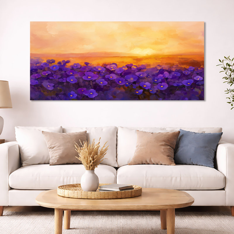 Golden Hour Golden Hour Violet Field II - Violettes Tableau encadré, H 30 po x l 40 po, Cadre naturel