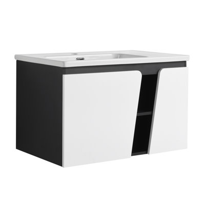 Meuble-lavabo simple 31,6 po avec plateau en bois manufacturé Kadari