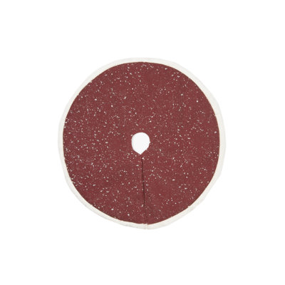 Snowing Christmas Tree Skirt with Faux Fur Trim, 20-inch