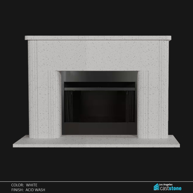 Vereya Fireplace Surround, White Acid Wash