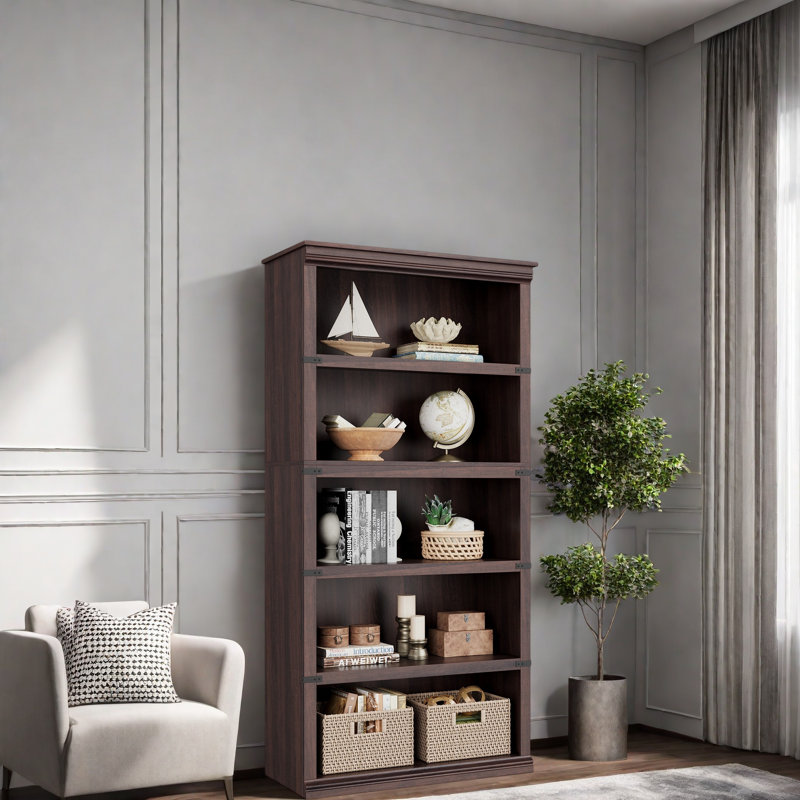 Bibliothèque à 5 tablettes, Cerise profonde