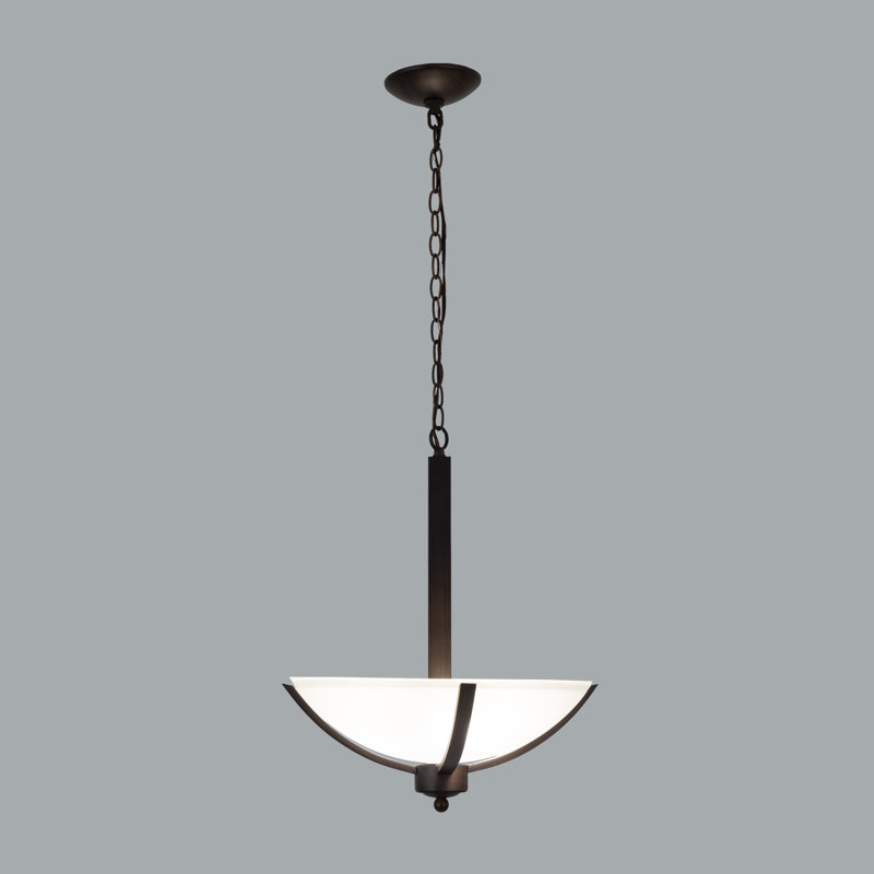Luminaire suspendu unique à 3 lumières Babin, Café, H 21 po x l 16 po x P 16 po