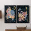 Fleurs au clair de lune I - Toile tendue avec châssis de qualité supérieure - Prêt à accrocher-108965861