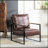 Mid-Century Modern Accent Chair, Durable Square Metal Frame, Plush Upholstery-1152851121