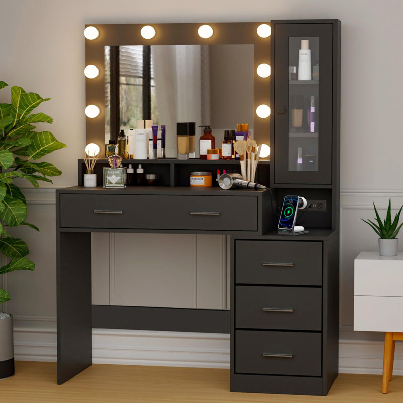 Meuble-lavabo de 40 po Eglantina, Noir, noir, noir, noir