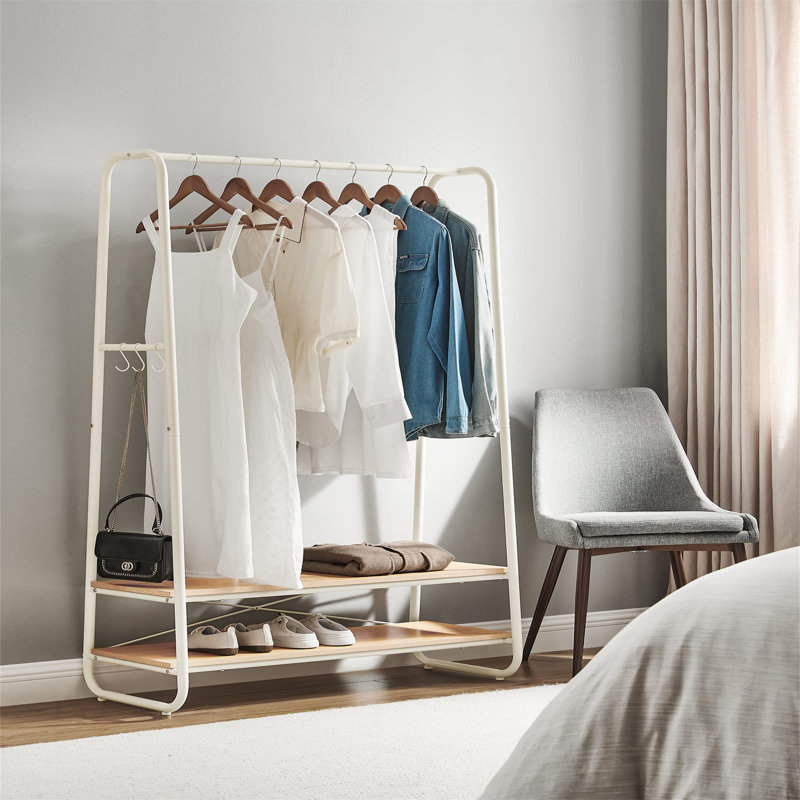 Aniyjah 100 cm Clothes Rack, Oak/Cream White