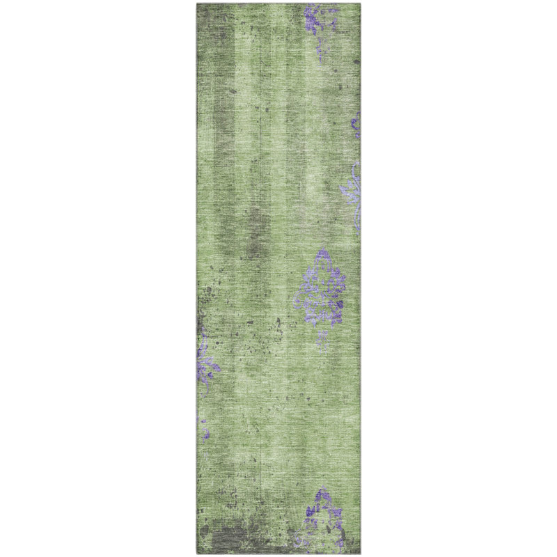 Premium Machine Washable Jacquez AMF1788 Floral Rug, Runner 2'3" x 7'6"