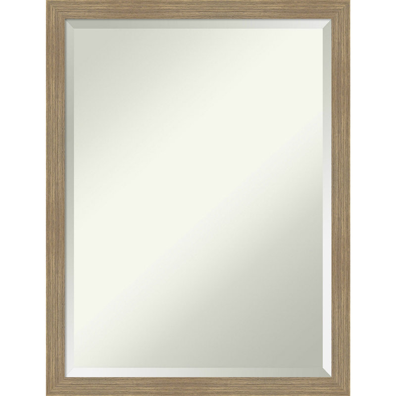 Jobany Solid Wood Wall Mirror, Rectangle, Gray, 22" x 18"