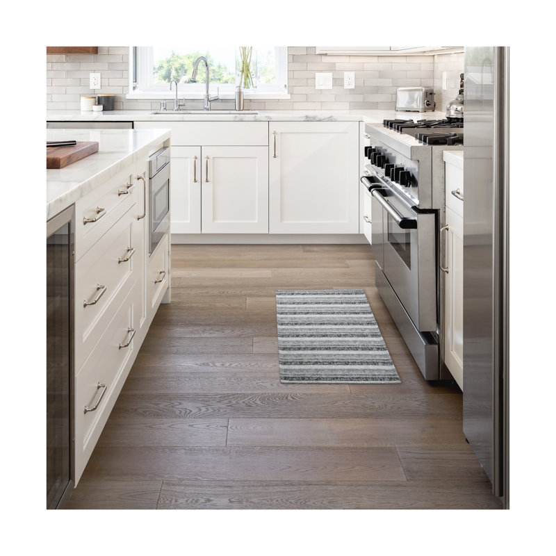 Tapis de cuisine antidérapant Martha Stewart, Noir / gris / blanc, Tapis de couloir 2 pi x 4 pi