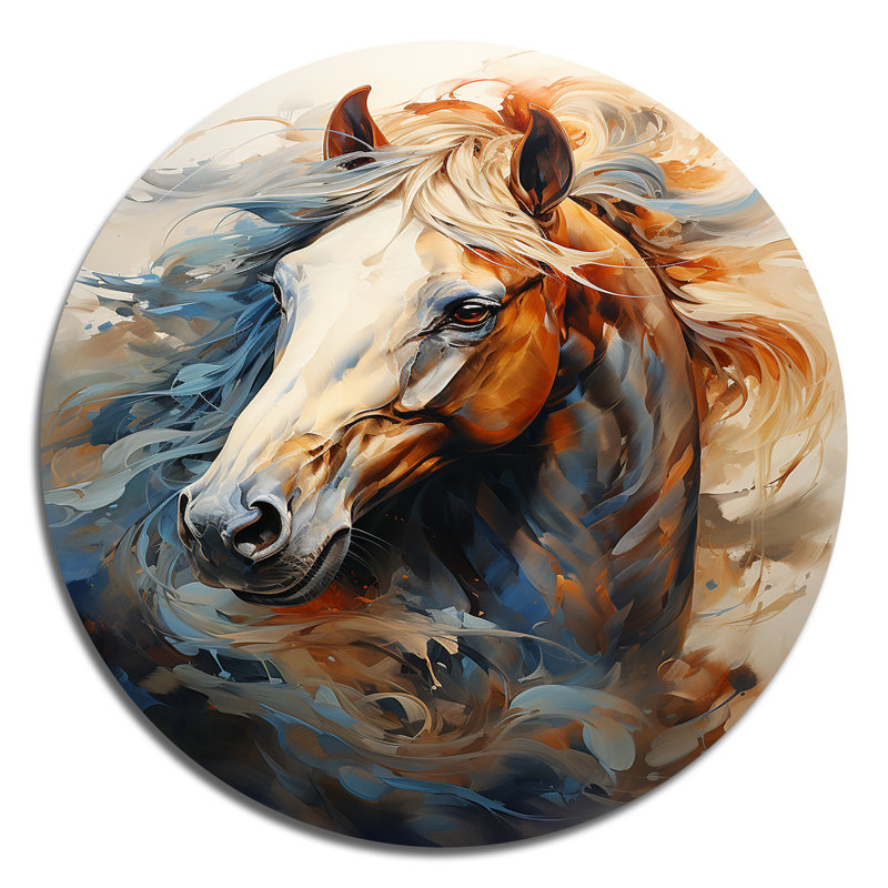 Maricel - animaux, art mural rond en métal, H 23 po x l 23 po