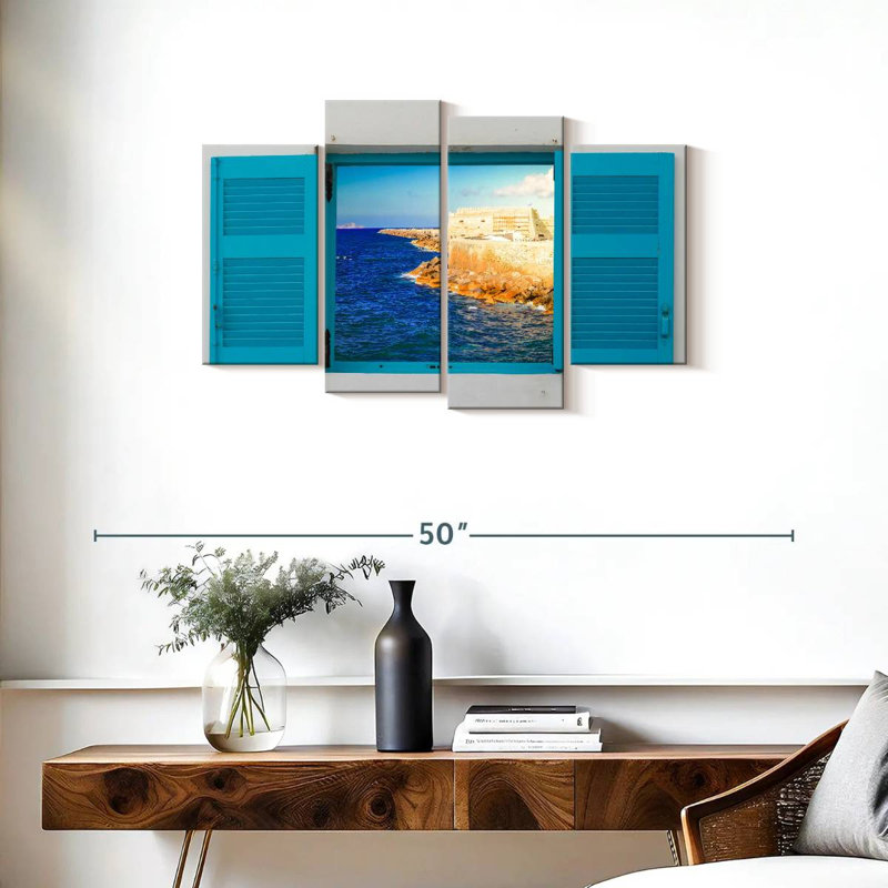 Lilie Greece Through The Window, 22" H x 36" W