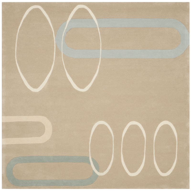 Candelo Hand Tufted Wool Geometric Rug, Square 8'