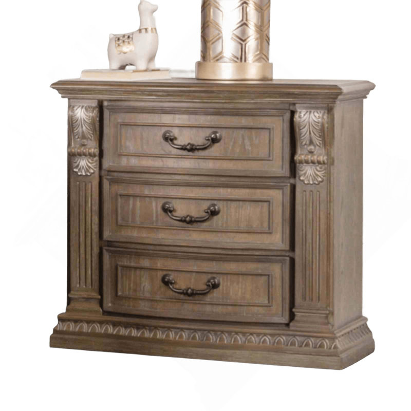 Table de chevet en bois massif luxueuse de style traditionnel 1Pc