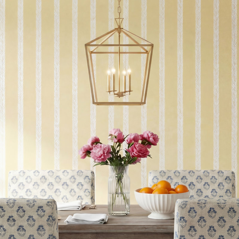Hastings 4-Light Chandelier, Warm Brass