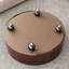 Table basse ronde avec tiroirs