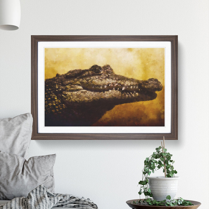 Alligator - Framed Print, Walnut Framed, 36cm H x 48cm W x 2cm D