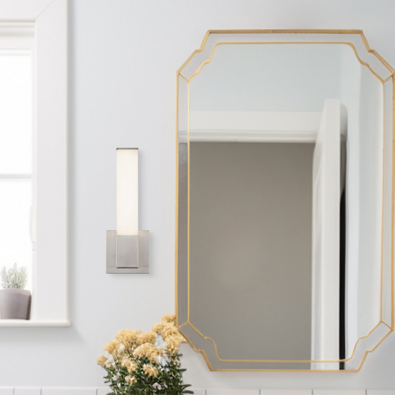 Vivi 14-in Black dimmable LED Wall Sconce, Nickel