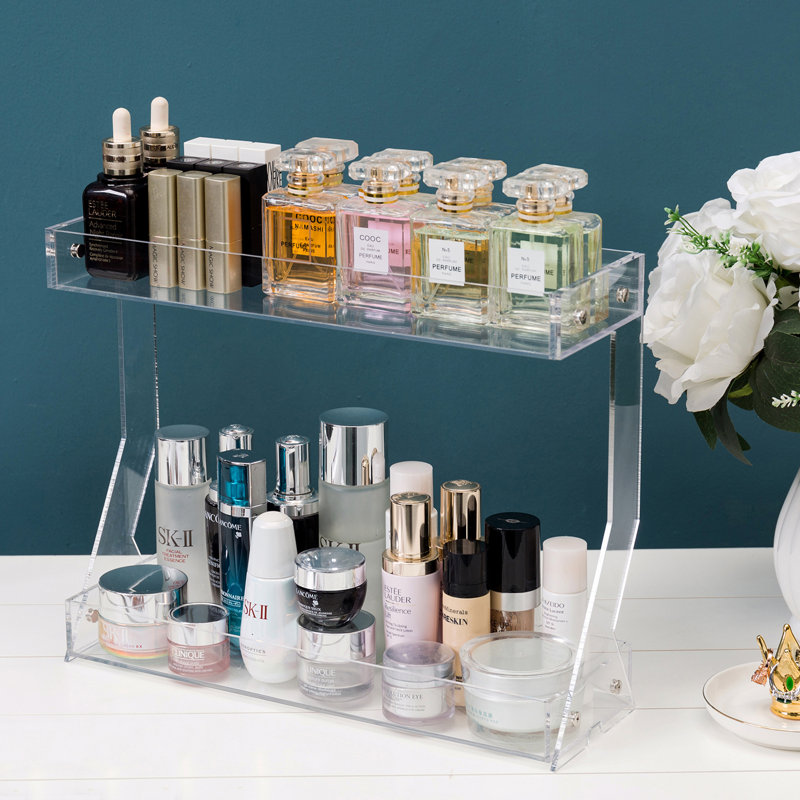 Acrylic 2 Compartments Makeup Organiser
