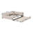 Upholstered Platform Bed with USB and Twin Size Trundle-94375232