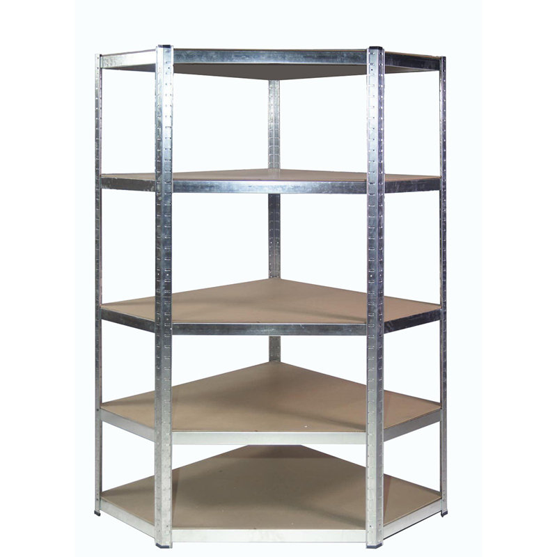 Meurer Metal Shelving Unit, 150cm H x 70cm W x 30cm D, Galvanised Steel