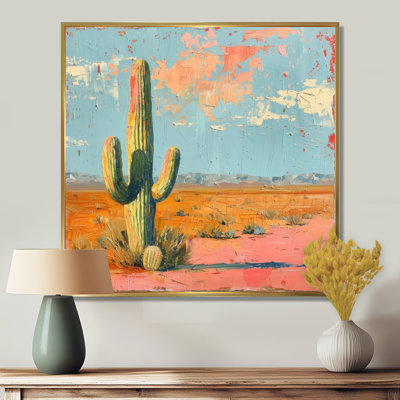 Vintage pink Southwestern Cactus Charm - Cactus Wall Art