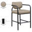 Tabouret de bar en cuir taupe Serava-129631237