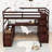 Humira Full Size Wooden Loft Bed With Built-In Desk, Storage Drawers And Shelves-641035114