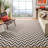 Rodgers Hand Woven Flat Weave Wool/Cotton Chevron Rug in Brown/Ivory-1105453810