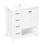 Meuble-lavabo 30 po avec comptoir, meuble-lavabo avec deux portes et deux tiroirs, bois massif, tablette ouverte, panneaux de fibres à densité moyenne, un paquet, blanc-64690527