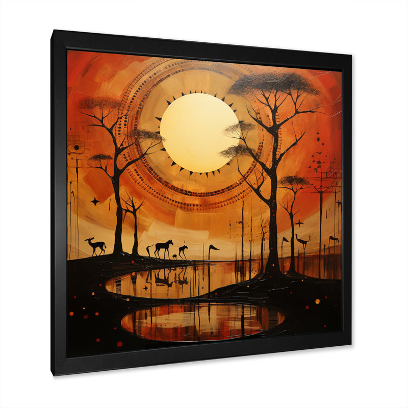African Savannah Serenade IV sur toile, H 36 po x l 36 po x P 1,5 po, Cadre simple noir