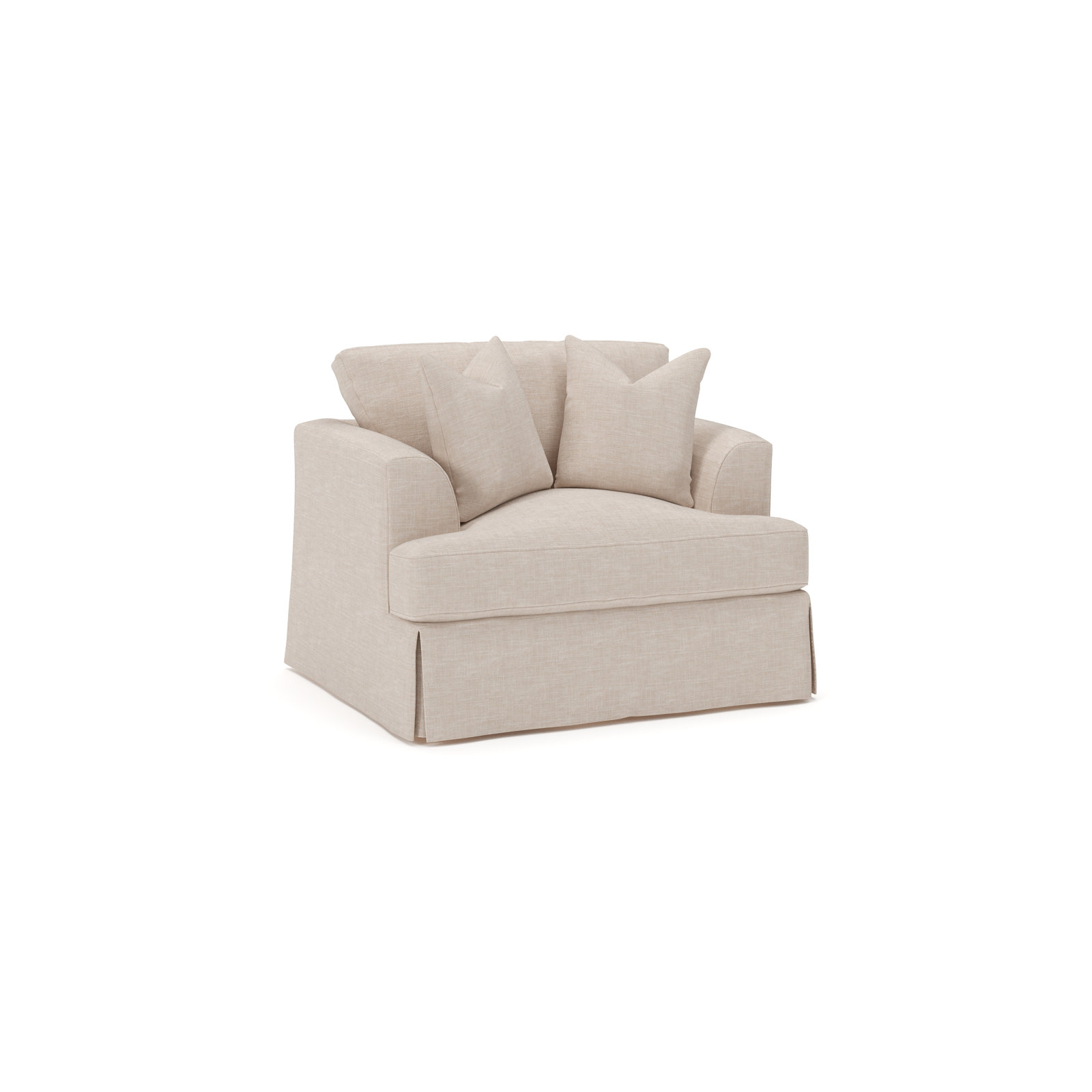 Lucia Upholstered Armchair, Lena Sand Performance Linen Blend