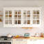 Armoire de rangement polyvalente à 4 portes avec verre trempé