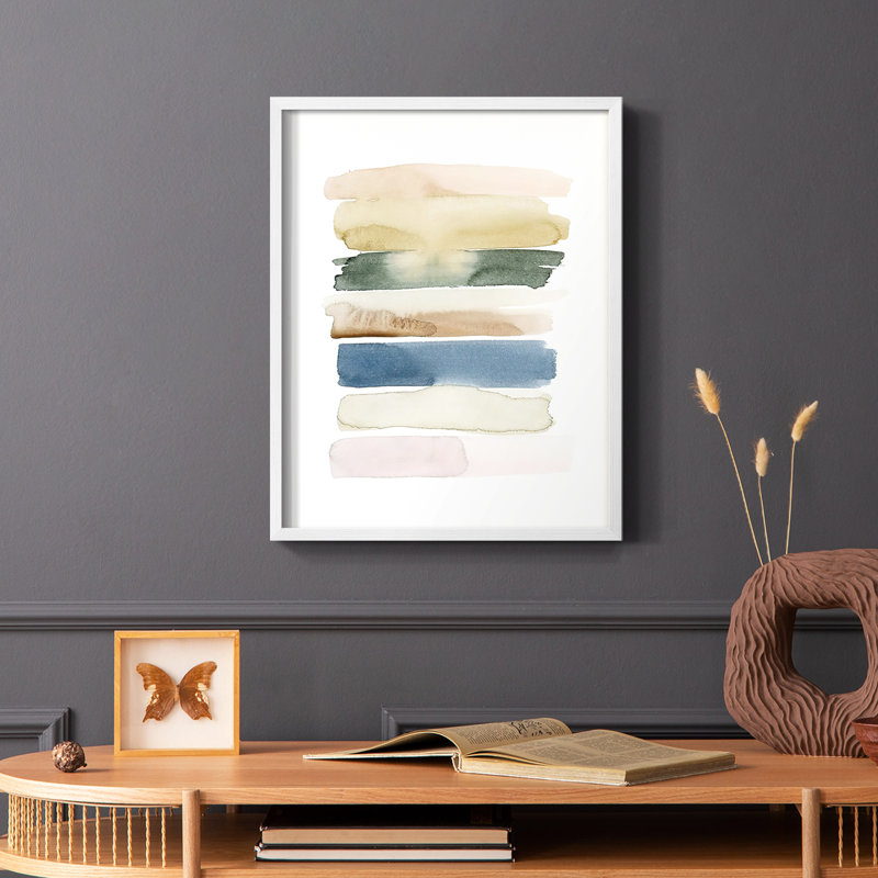Impression encadrée «Faint Swatches II» - bois massif, Blanc, H 14 po x l 11 po