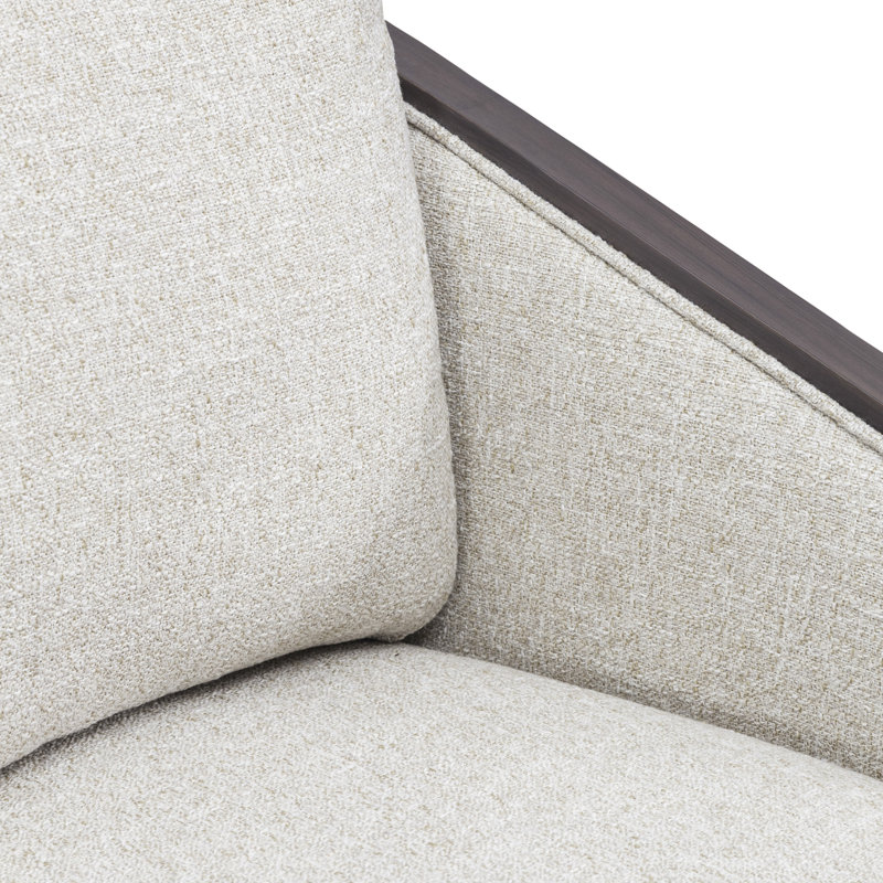 Abere Upholstered Swivel Accent Chair, Black, Beige/Black Polyester