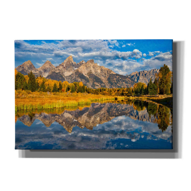 «Fall Reflection in the Tetons - Grand Teton National Park» par Darren White, estampe numérique sur toile, L 26 po x H 18 po