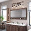 Kaivion 6-Light 39" Antique Black and Faux Wood Grain Finish Wall Sconce