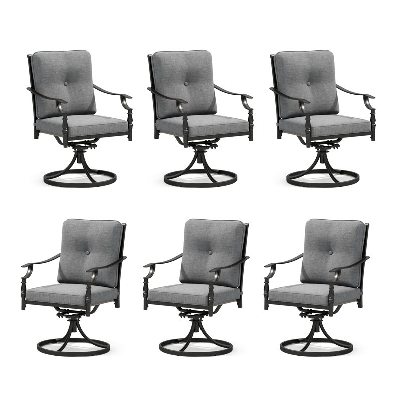 Chaise de salle à manger pivotante avec coussins (ensemble de 6)