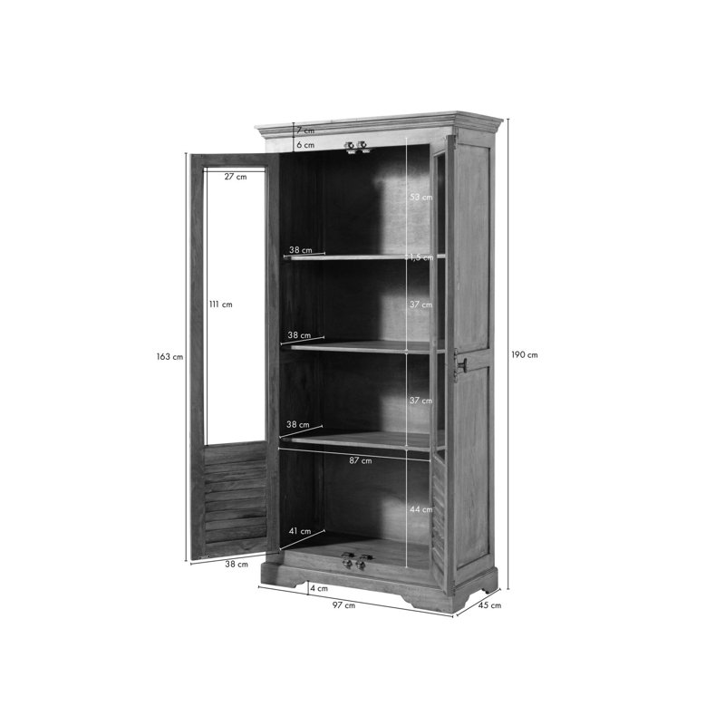 Toulouse Display Cabinet, Beige Oiled