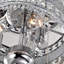 Ventilateur de plafond 52 po 5 pales réversibles en cristal classique pour salon, salle à manger, chambre à coucher, salle familiale, chrome (chaîne à tirer à la main)