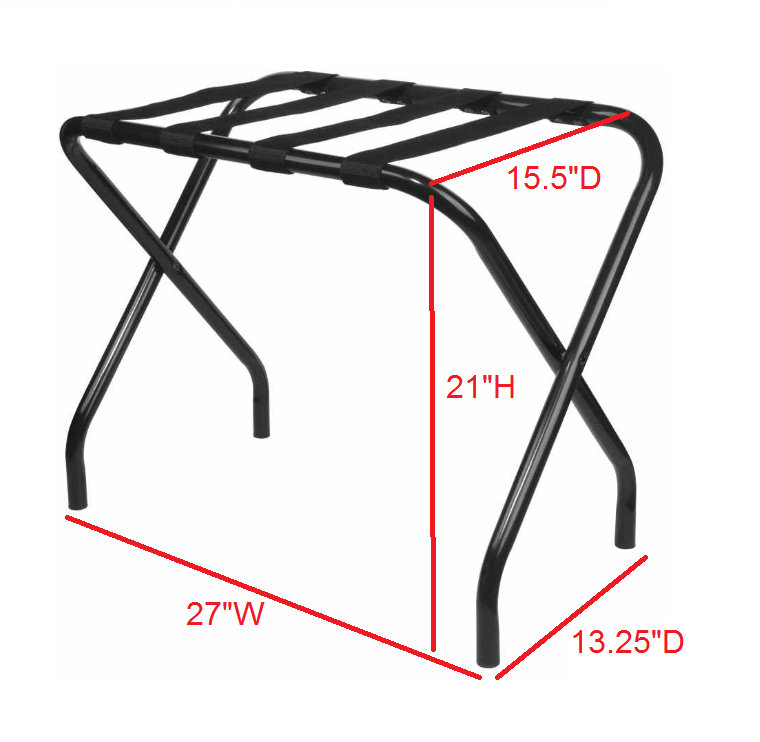 Foldable metal luggage rack with nylon belts