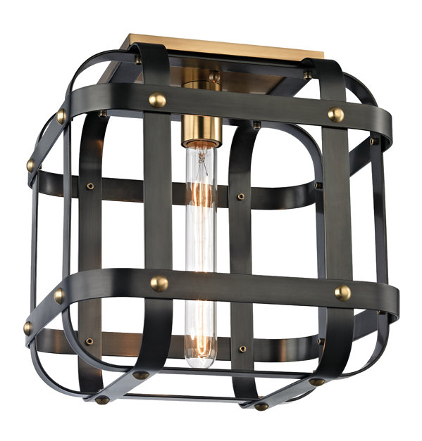 Plafonnier semi-encastré 1 lumière 11,75 po Colchester, Vieux bronze vieilli